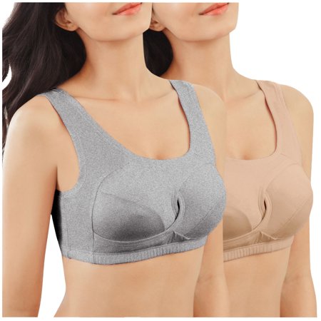 Roliyen Sports Bras for Women 2 Pack Underwear Vest Hollow Gathered Yoga Fitness Bra