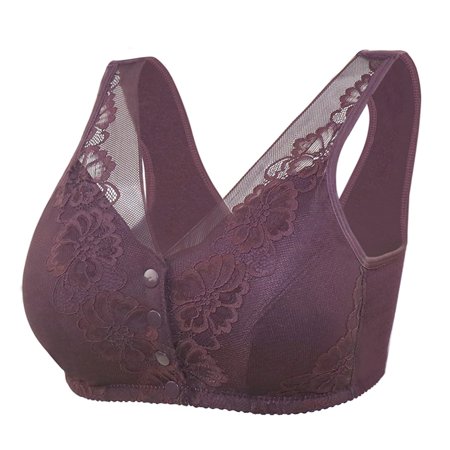 Roliyen Women S Plus Size Everyday Yoga Sport Breathable Lace Trim Bra Underwear
