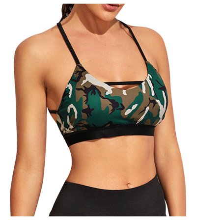 Roliyen Women Fashion Back Strap Workout Sport Yoga Underwear Bras Lingerie