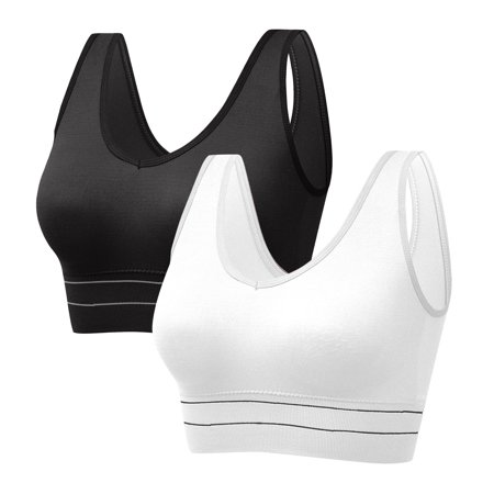 Roliyen Women S Plus Size Shock Proof Exercise Breasted Yoga Fitness Underwear Bra 2PC