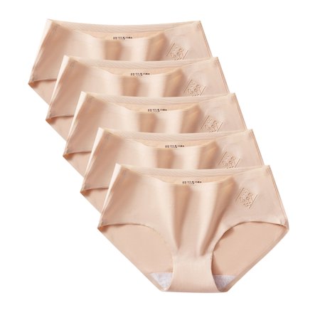 Roliyen Women S Sexy Thin Briefs in Solid Color with Non-Trace Mid-Waist Underwear 5PC