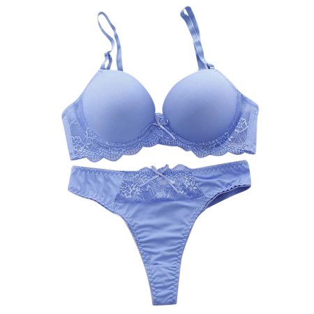 Roliyen Women S Push up Sexy Padded Bras Set Ladies Underwear Lingerie Lace Bra Knicker