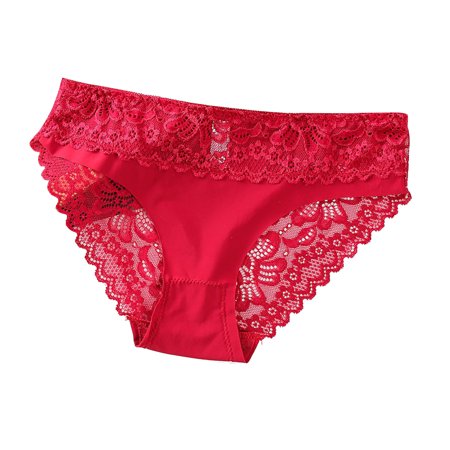 Roliyen Cotton Panties for Women Middle Waist Underwear Underpants Lace Briefs