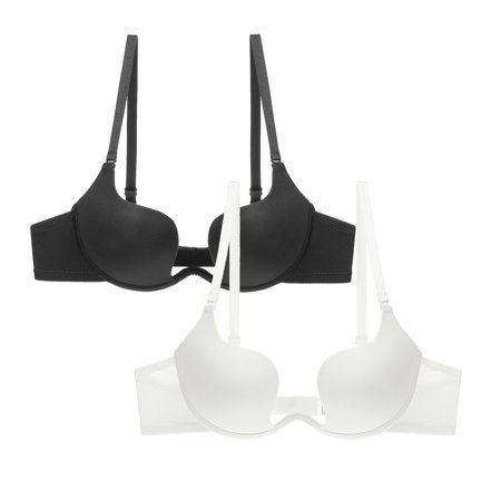 Roliyen 2PC Women Sexy U-shaped Back Baring Beauty Back Small Brassieres Underwear Bra