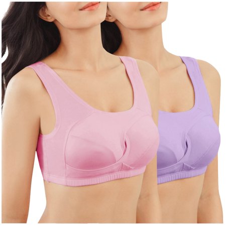 Roliyen Sports Bras for Women 2 Pack Underwear Vest Hollow Gathered Yoga Fitness Bra