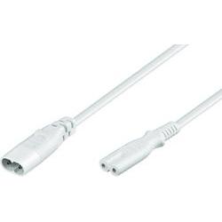Wentronic Goobay Verlängerungskabel C7/C8, 2 M, Weiß, Weiß - Gerätestecker C8 > Gerätebuchse C7 (97200)