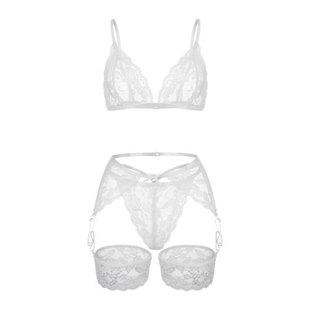 Roliyen Fashion Women Bra Lace Lingerie Underwear Sleepwear G-string Pajamas Garter