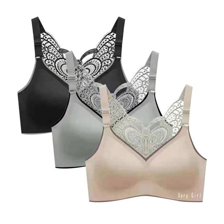 Roliyen 3PCWomen S Plus Size Exercise Breasted Yoga Fitness Underwear Bra