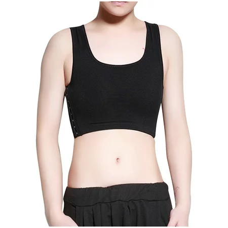 Roliyen Breathable Chest Binder Short Corset Vest Elastic Sport Bra Sleeveless Tops Tank