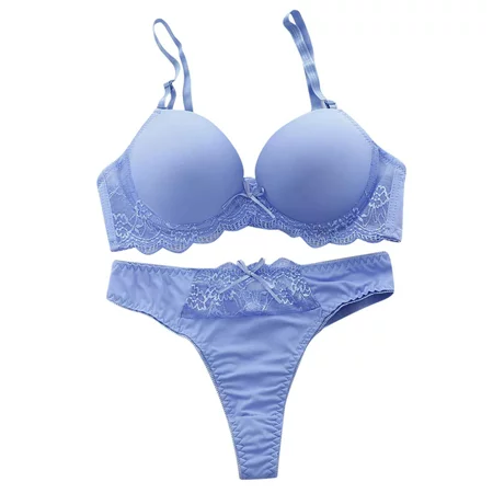 Roliyen Women S Push up Sexy Padded Bras Set Ladies Underwear Lingerie Lace Bra Knicker