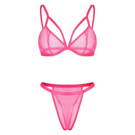 Roliyen New Sexy Fashion Love Lace Lingerie Underwear Sleepwear Steel Ring Pajamas