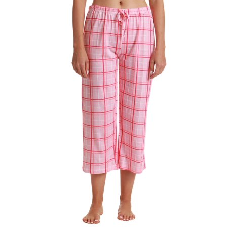 Just Love Womens Pajama Plaid Capri Pants Sleepwear 6331-10281-PUR-XL (Coral Plaid  1X)