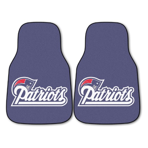 FANMATS 5797 New England Patriots Front 2-Piece Team Logo Carpet Car Mat Set  Front Row Automotive Floor Mats  Non-Slip Backing  Team Colors