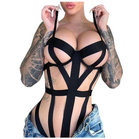 Roliyen New Sexy Fashion Lace Lingerie Underwear Sleepwear Steel Ring Pajamas Garter