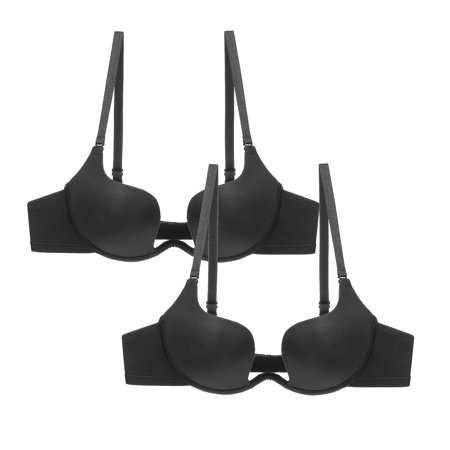 Roliyen 2PC Women Sexy U-shaped Back Baring Beauty Back Small Brassieres Underwear Bra