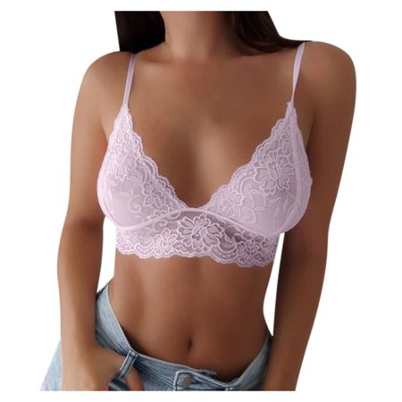 Roliyen Women Plus Size Vest Crop Wireless Bra Lingerie Sexy V-Neck Underwear Camisole