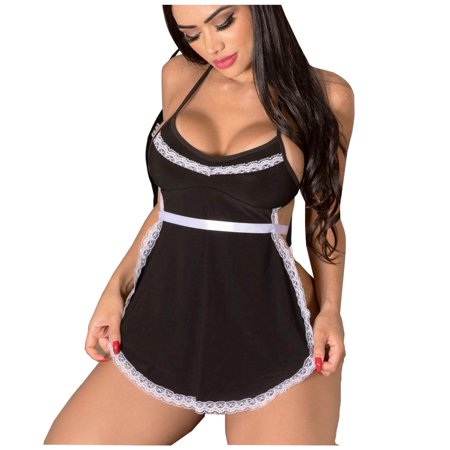 Roliyen Women Dress Uniform Play Cute Sexy Lingerie Cosplay Costumes Maid Servant