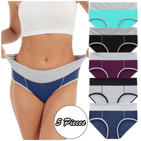 Roliyen Women Solid Color Patchwork Briefs Panties Underwear Knickers Bikini Underpants