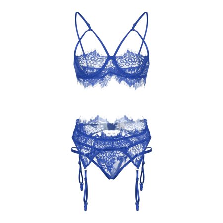 Roliyen New Sexy Fashion Lace Lingerie Underwear Sleepwear G-string Pajamas Garter