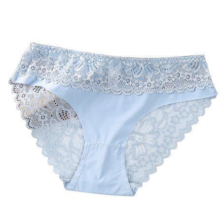 Roliyen Cotton Panties for Women Middle Waist Underwear Underpants Lace Briefs