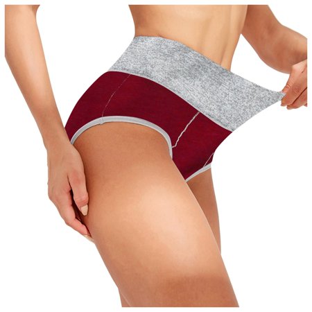 Roliyen Women Solid Color Patchwork Briefs Panties Underwear Knickers Bikini Underpants