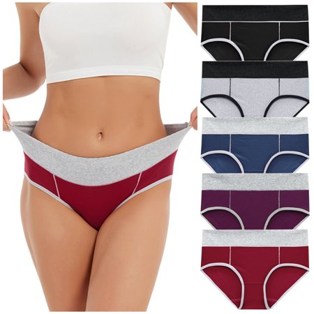 Roliyen Women Solid Color Patchwork Briefs Panties Underwear Knickers Bikini Underpants