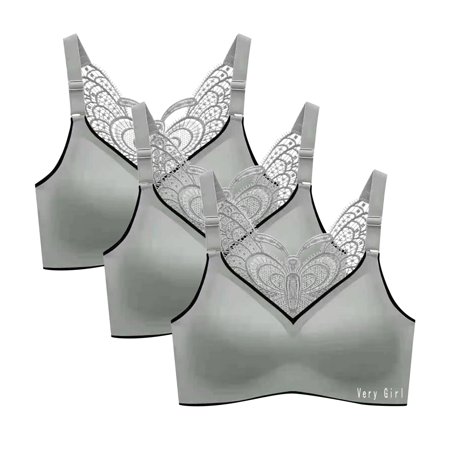 Roliyen 3PCWomen S Plus Size Exercise Breasted Yoga Fitness Underwear Bra