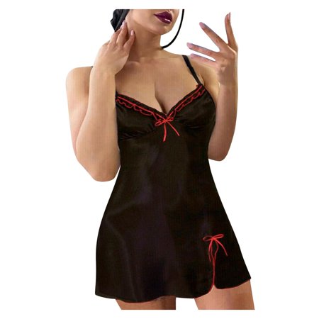 Roliyen Women Ladies Sexy Valentine Lingerie Lace Babydoll Underwear Nightwear Sleepwear