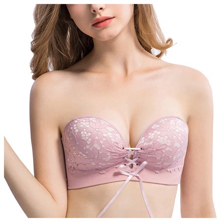 Roliyen Women Sexy Strapless Instant Breast Lift Invisible Silicone Push up Bra