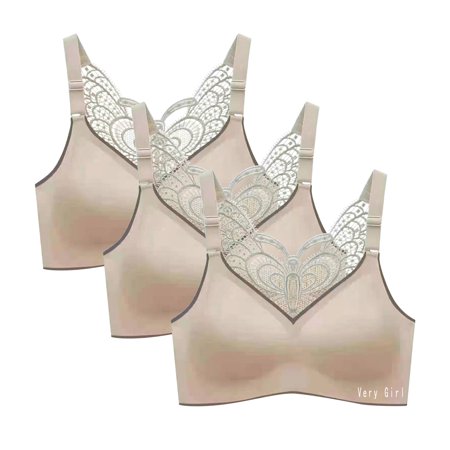 Roliyen 3PCWomen S Plus Size Exercise Breasted Yoga Fitness Underwear Bra