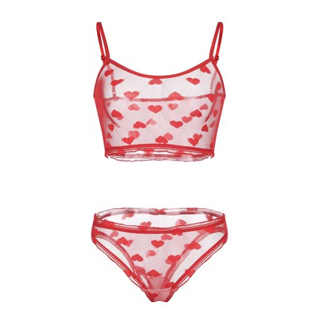 Roliyen Women Sexy Love Lace Lingerie Underwear Sleepwear G-string Pajamas Thong