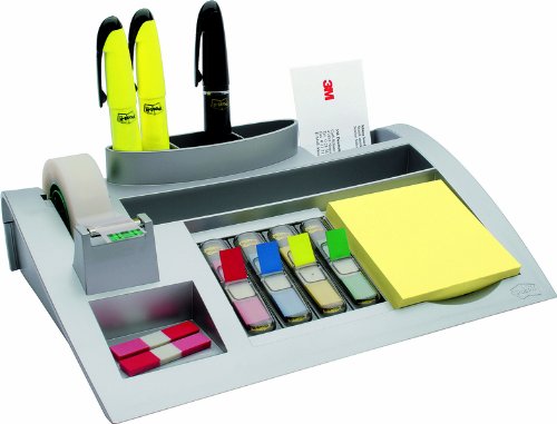 Post-it 7000062207 Desk Organiser Silver Metallic 7 Compartments Tidy thumbnail