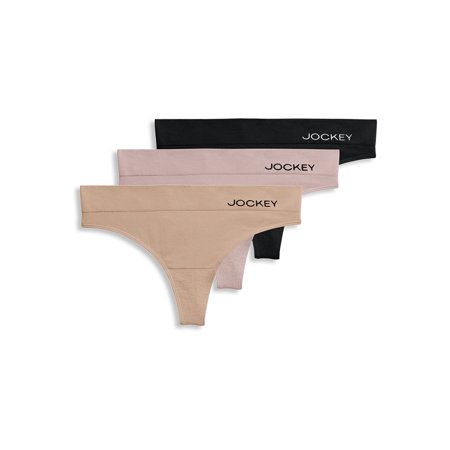 Jockey® Essentials Women S Seamfree® Eco Thong Underwear  No Line Panties  3 Pack  Sizes Small-3XL  5330