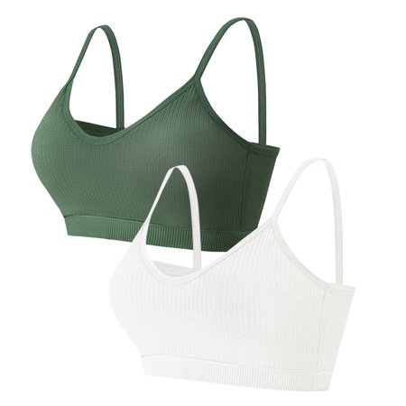 Roliyen 2PC Women S Sexy Beauty Back Strap Unrimming Sport Breast Underwear Bra