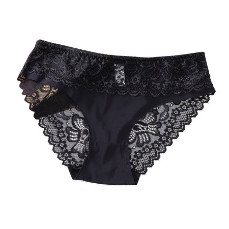 Roliyen Cotton Panties for Women Middle Waist Underwear Underpants Lace Briefs