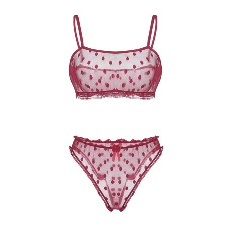 Roliyen New Sexy Fashion Wave Point Lace Lingerie Underwear Sleepwear Pajamas Thong