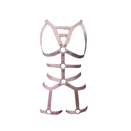 Roliyen Sexy Hollow Out Bandage Lingerie Underwear Sleepwear Steel Ring Pajamas Garter