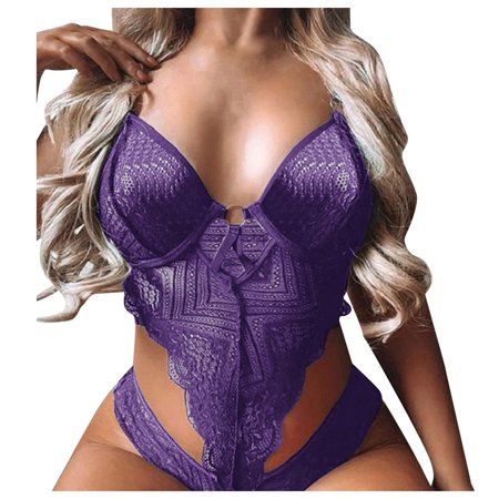 Roliyen Women Ladies Sexy Valentine Lingerie Lace Babydoll Underwear Nightwear Sleepwear