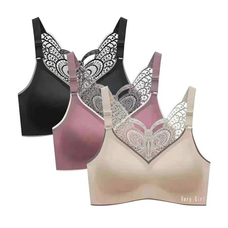 Roliyen 3PCWomen S Plus Size Exercise Breasted Yoga Fitness Underwear Bra