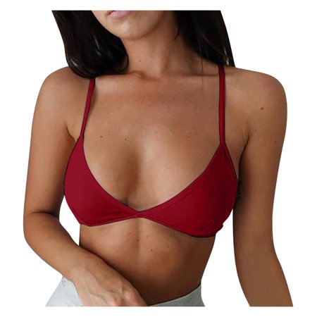 Roliyen Women Strapless Adjustment Rimless Invisible Bralette Push up Sticky Bras Vest