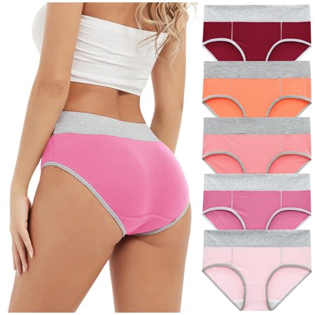 Roliyen Women Solid Color Patchwork Briefs Panties Underwear Knickers Bikini Underpants