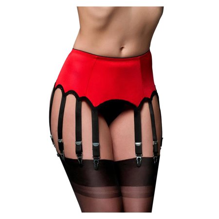 Roliyen Sexy Gauze of Plus Size Appeal Underwear Can Be Adjusted Buckle Anti-skid Garter