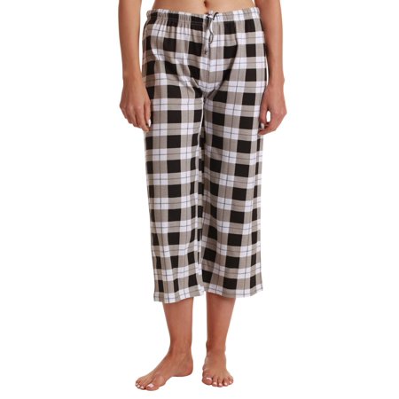 Just Love Womens Pajama Plaid Capri Pants Sleepwear 6331-10018-BLK-M (Black  X-Large)