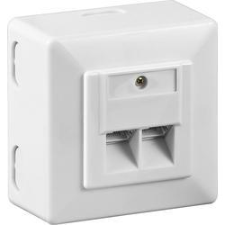 Goobay CAT 6 Universal Wall Plate Incl. on-Wall Mounting Frame, White