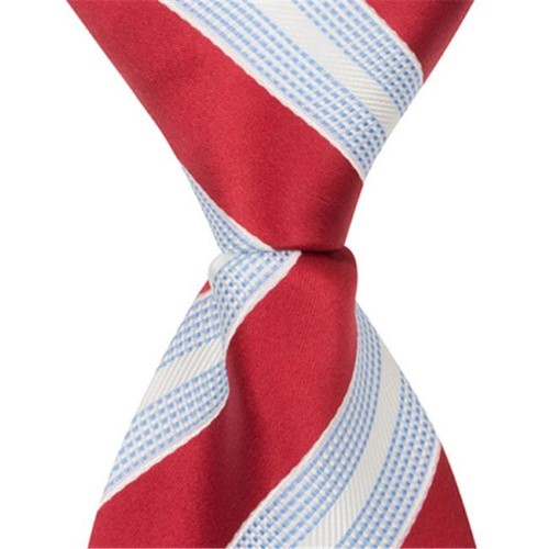 Matching Tie Guy 4579 X5 - 6 in. Newborn Zipper Necktie - Red with Blue & White Stripes