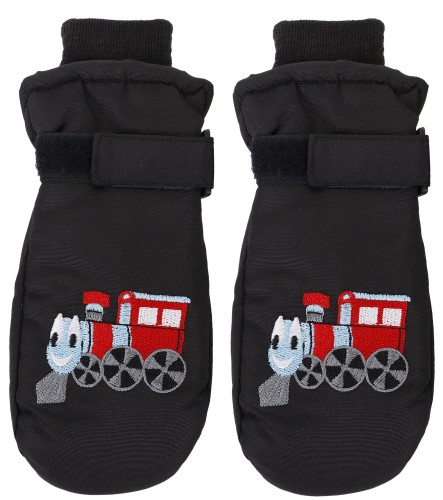 SimpliKids+Boy%27s+Winter+3M+Thinsulate+Waterproof+Ski+Mitten+Gloves%2cXS%2cBlack%2312+Train