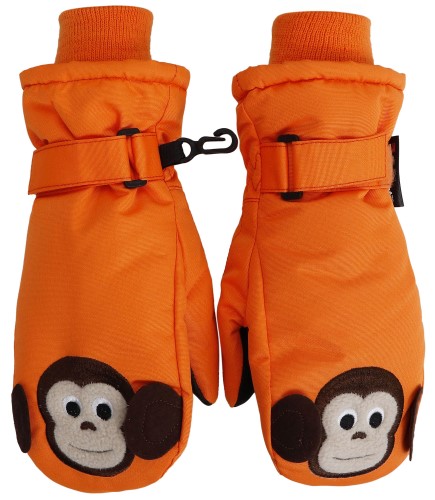 SimpliKids+Children%27s+Winter+3M+Thinsulate+Waterproof+Ski+Mitten+Gloves%2cToddler%2cOrange%2312+Monkey