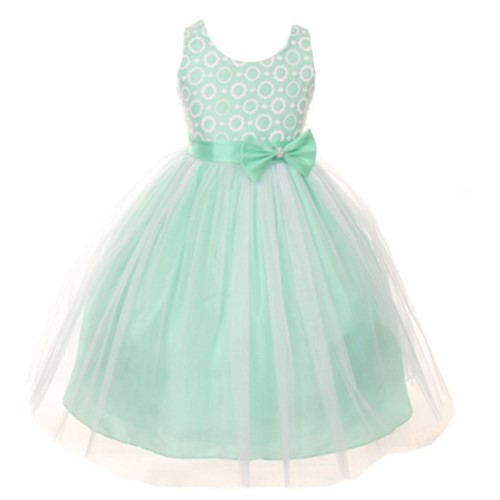 Good Girl Big Girls Mint Embroidered Satin Belt Junior Bridesmaid Dress 12