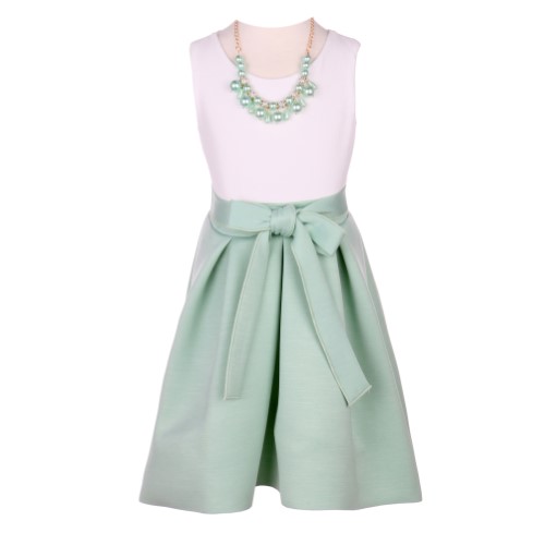Big Girls Mint Cool Down Fabric Hi-Low Elegant Junior Bridesmaid Dress 14