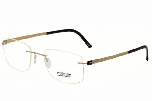 Silhouette Eyeglasses Titan Accent Chassis 5452 6051 Gold Optical Frame 21x140mm
